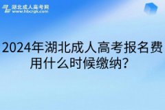 2024年湖北成人高考報名費用什么時候繳納？